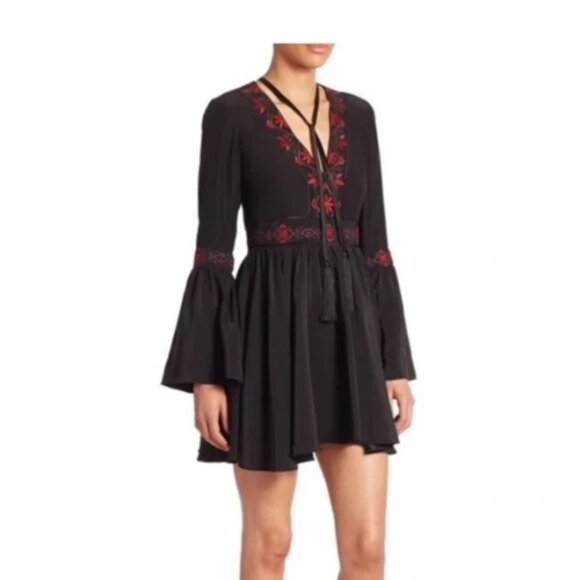 Cinq à Sept Black and Red Dress - Picture 1 of 9